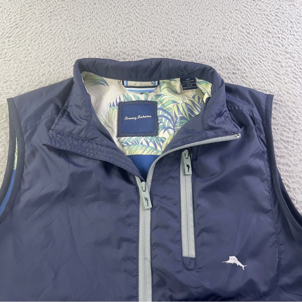 Tommy Bahama Nine Iron Vest Mens Small Blue Full Zip Water Repellent Outdoors - Picture 4 of 9